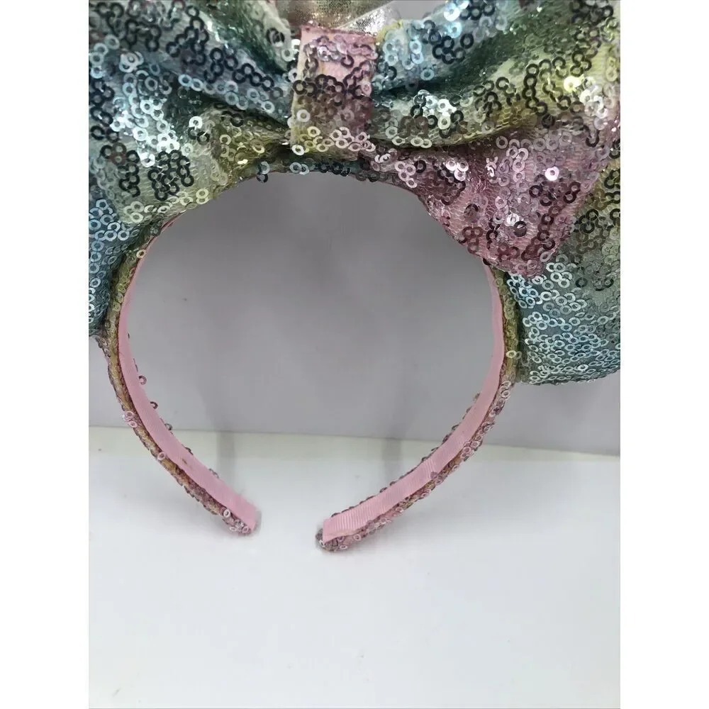 Disney Parks Unicorn Minnie Mouse Ears Headband-pastel Sequin Bow Horn